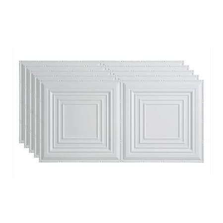 Fasade Traditional Syle # 3 - 48-3/8 X 24-3/8 PVC Glue Up Tile In Matte White -